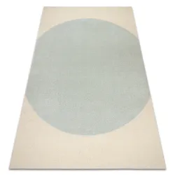 Covor geometric FLUX 461.10 din lână în nuanțe de albastru și crem