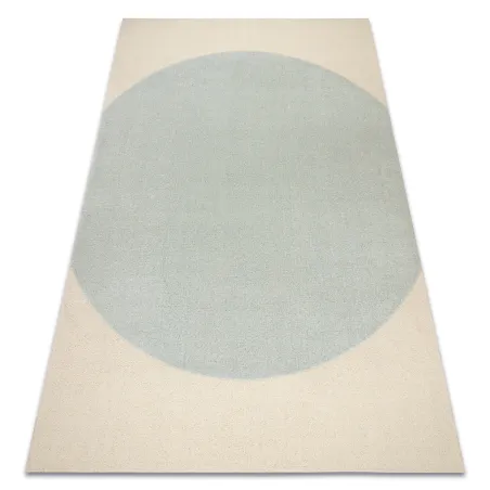 Covor geometric FLUX 461.10 din lână în nuanțe de albastru și crem