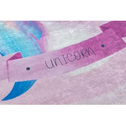 Covor BAMBINO 2533 pentru copii roz cu unicorn, perfect pentru joacă