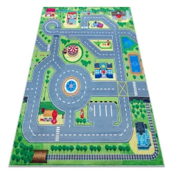 Covor BAMBINO 9028, verde-gri, spălabil pentru camera copiilor