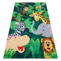 Covor BAMBINO 2705, spălabil, antiderapant, animalele Africii pentru copii