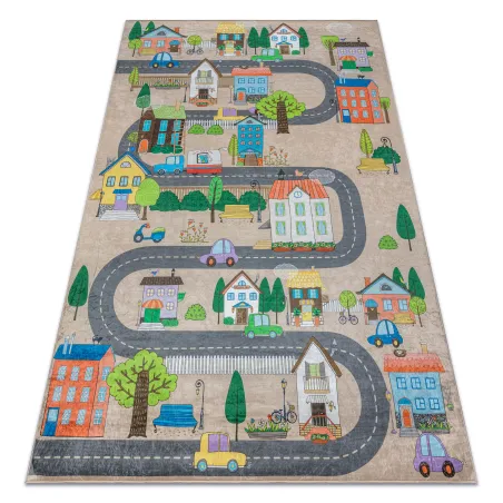 Covor BAMBINO 34600 pentru copii, antiderapant, bej și gri