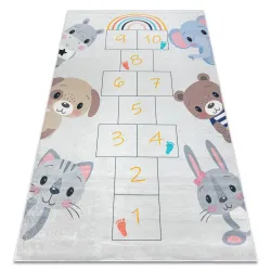 Covor BAMBINO 43092, gri și galben, antiderapant, pentru camera copiilor