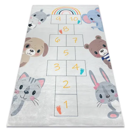 Covor BAMBINO 43092, gri și galben, antiderapant, pentru camera copiilor