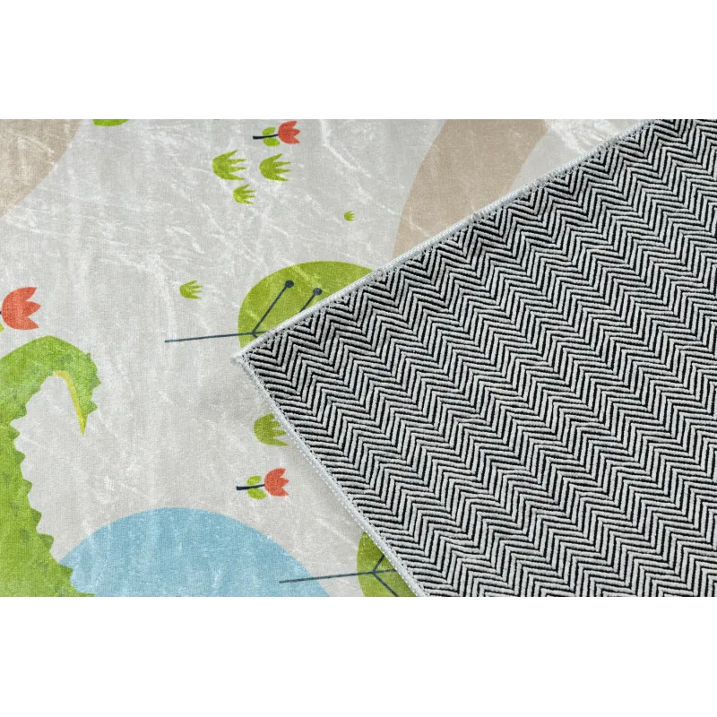 Covor BAMBINO 50230 bej și verde, perfect pentru joaca copiilor