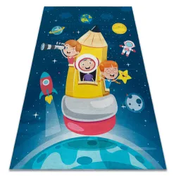 Covor BAMBINO 42810 albastru și maro, antiderapant pentru copii