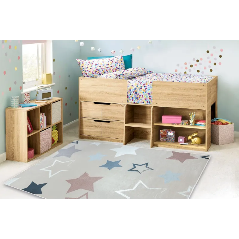 Covor bej BAMBINO 48130 cu stele, ideal pentru camera copiilor