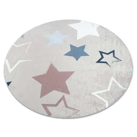 Covor BAMBINO 48130 rotund, antiderapant, bej și gri pentru copii