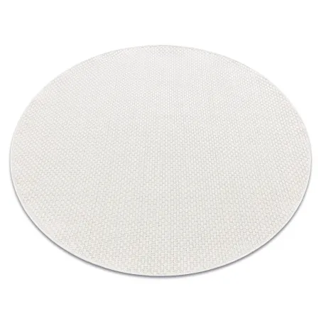 Covor exterior rotund TIMO 6272 din sisal alb, produs de calitate a doua