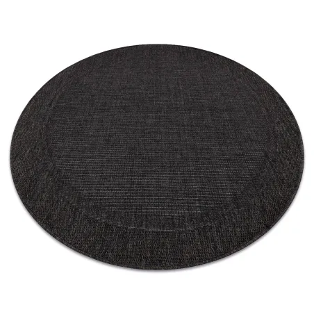 Covor rotund din sisal negru, produs de calitate a doua, ideal pentru exterior