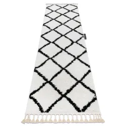 Covor Culoar BERBER CROSS alb