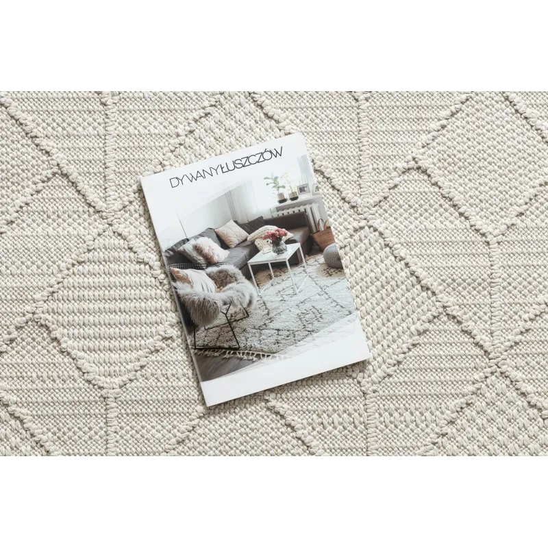 Covor modern BOHO crem, cu design geometric elegant
