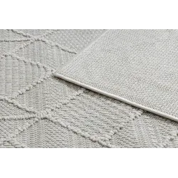 Covor cu textură de bucle crem, stil BOHO modern
