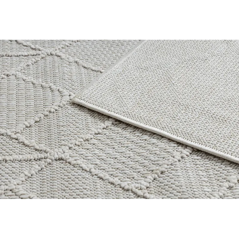 Covor cu textură de bucle crem, stil BOHO modern