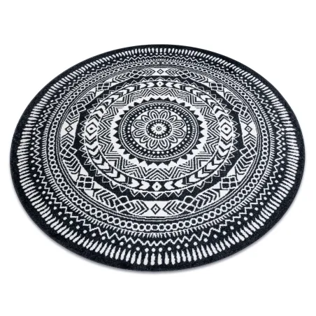 Covor rotund FUN Napkin negru - covor modern din 2. alegere