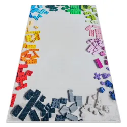 Covor BAMBINO 38480 pentru copii, gri și galben, antiderapant