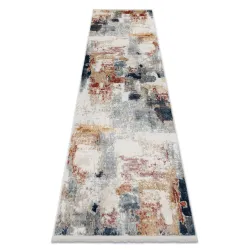 Covor DISTIN 0144B alb roz modern cu ciucuri, stil vintage
