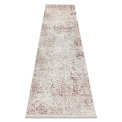 Covor DISTIN 0828A roz, design modern, abstract cu franjuri