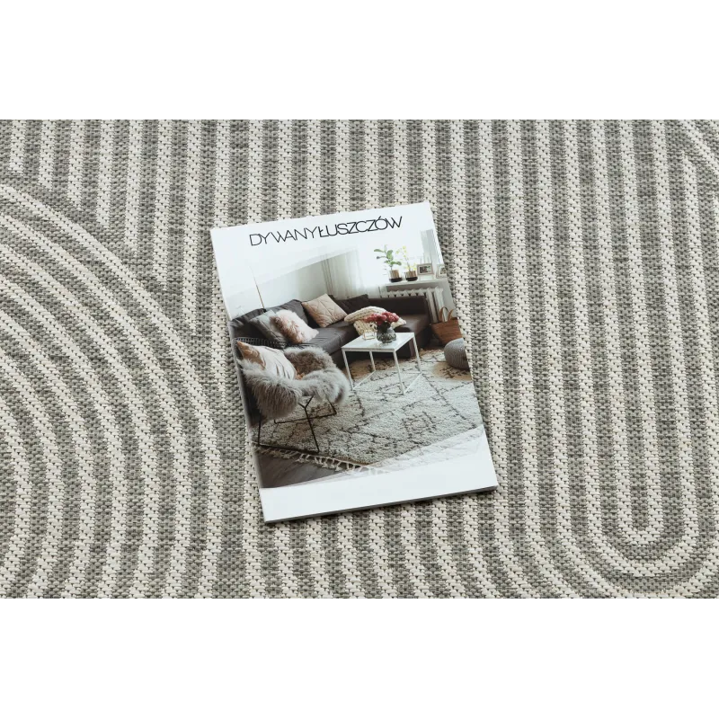 Culoare modernă gri a covorului ORGANIC 1835, design geometric