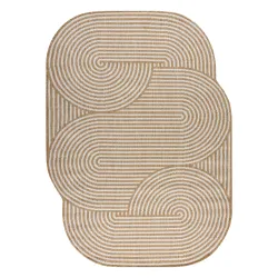 Covor geometric ORGANIC 1835 crem din sisal - design modern