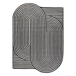 ORGANIC 2131 Covor Geometric Crem Negru