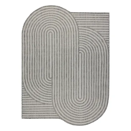 Covor geometric ORGANIC 2131 crema și gri, design natural pentru decor modern
