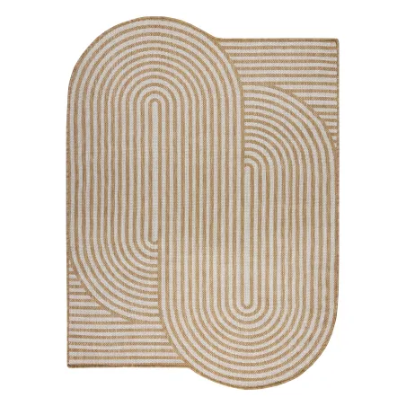 Covor geometric ORGANIC 2131 din sisal natural de culoare crem