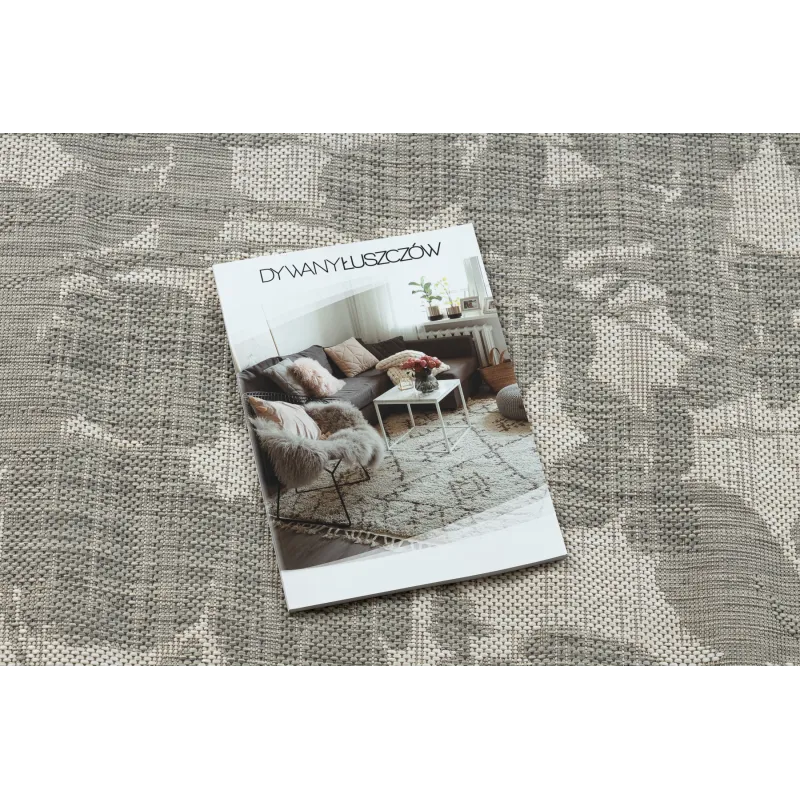 Covoare din sisal cu design floral, crem și gri, ideal pentru decor modern