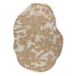 Covor ORGANIC 2735 Sisal Flori Ecru / Natural - formă neregulată modernă