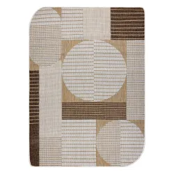 Covor geometric ORGANIC 2769 crem - covor modern din sisal cu formă neregulată