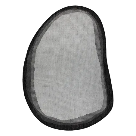 Covor ORGANIC 2125 Piatră Crem Negru - covor din sisal, formă modernă, naturală