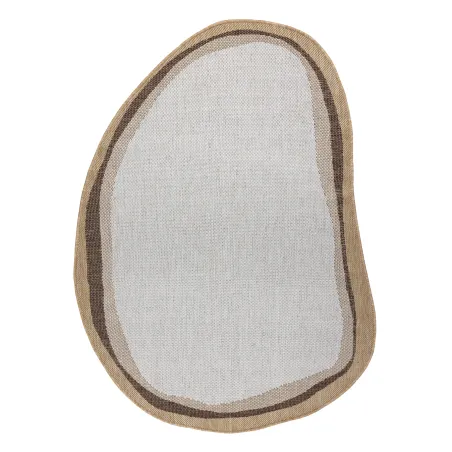 Covor ORGANIC 2125 din sisal crem - formă modernă, neregulată pentru decor elegant