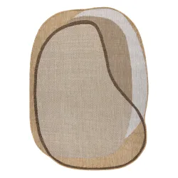 Covor ORGANIC 2123 din sisal în culoarea naturală a pietrei și ecru