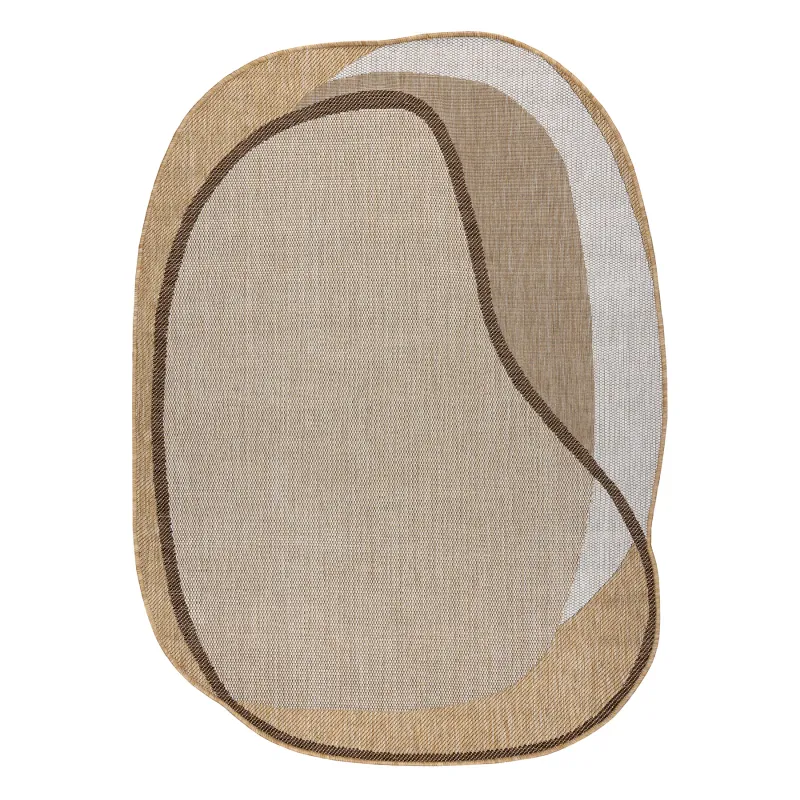 Covor ORGANIC 2123 din sisal în culoarea naturală a pietrei și ecru
