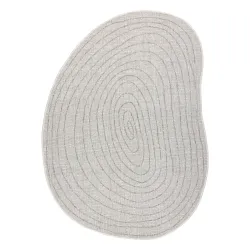 Covor ORGANIC 2743 din sisal crem și gri, formă naturală și modernă, design neregulat