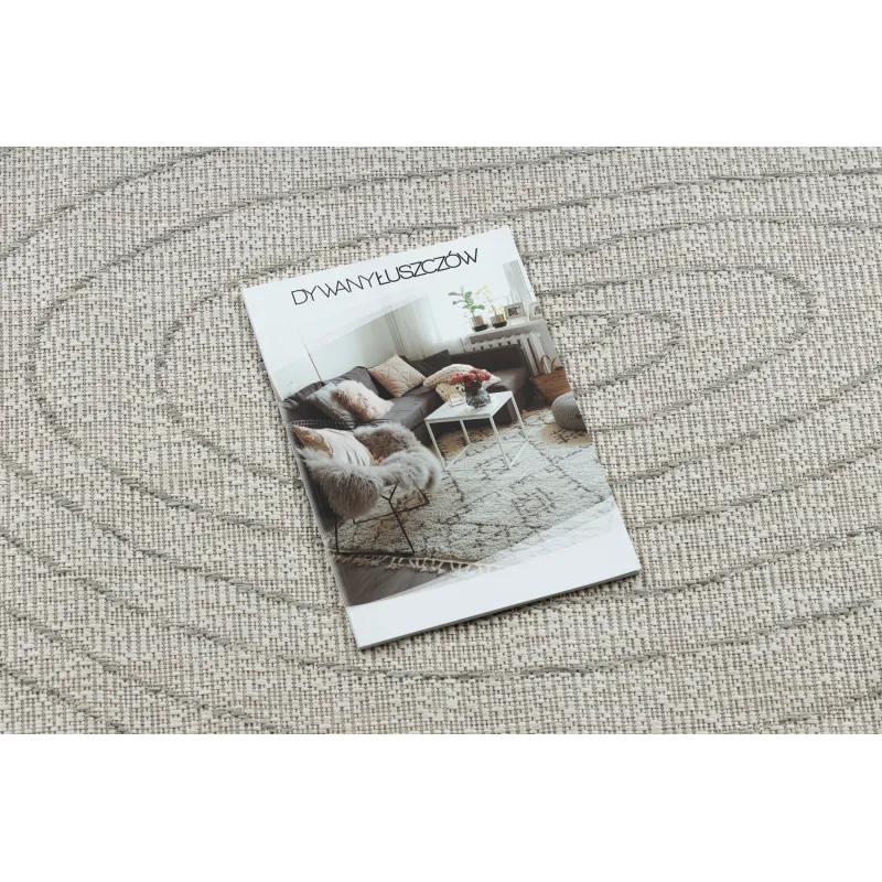 Covor ORGANIC 2743 din sisal crem și gri, ideal pentru decorarea camerelor moderne