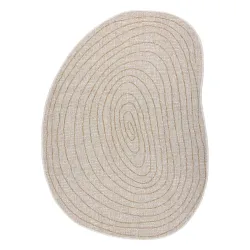 Covor sisal ORGANIC 2743 crem, formă modernă neregulată, ideal pentru sufragerie