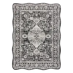 Covor ORGANIC 2762 Sisal Ornament Negru