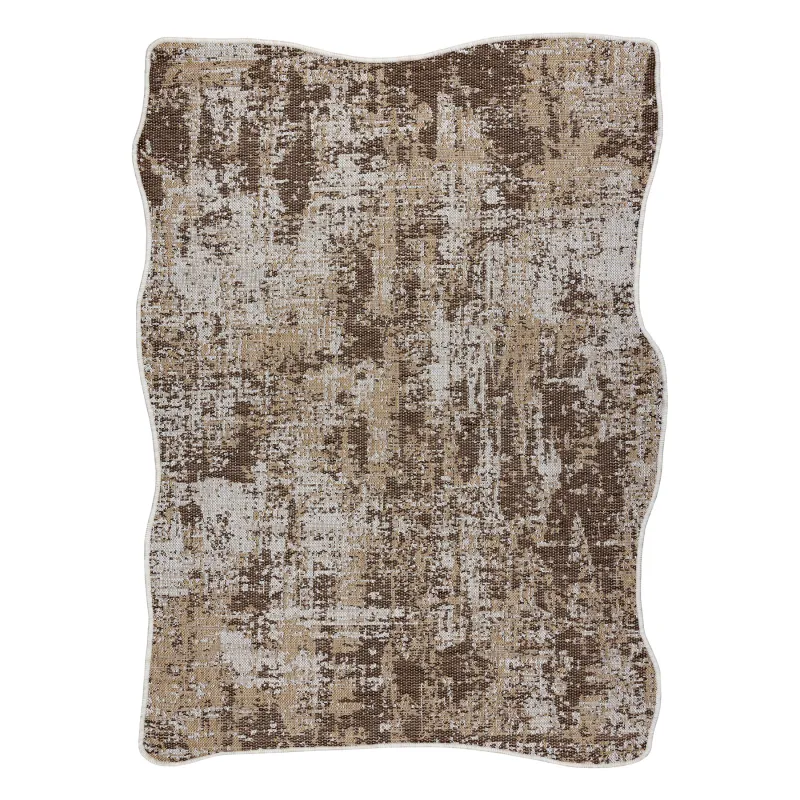 Covor sisal ORGANIC 2755 crema, formă modernă și neregulată pentru decor contemporan