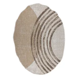 Covor geometric din sisal ORGANIC 2767 în crem/natural, stil modern