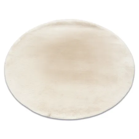 Covor BUNNY rotund fildeș, imitație de blană de iepure, covor modern pentru orice cameră