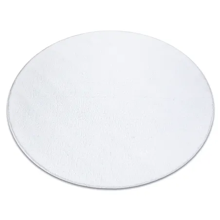 Covor LINDO rotund alb, lavabil, antiderapant, Shaggy - 2ND GRADE