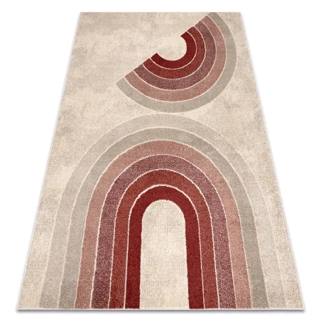 Covor FUSION 0807 crem/bordo - covor geometric modern din material de calitate superioară