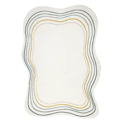 Covor FUSION 5707 Alb și Verde Închis, design modern, abstract