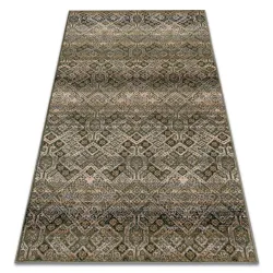 Covor din lână NAIN Ornament cu flori verzi și bej, ideal pentru decorul livingului