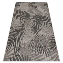 Covor sisal FLOORLUX 20504 Frunze argintie și neagră