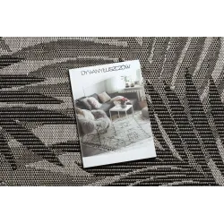 Covor sisal FLOORLUX 20504 cu design de junglă argintie și neagră