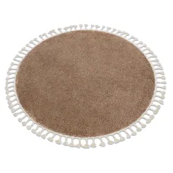 Covor rotund 9000 bej berber, shaggy, perfect pentru living