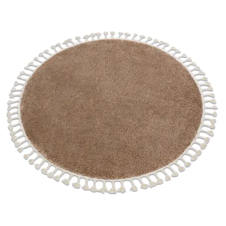 Covor rotund 9000 bej berber, shaggy, perfect pentru living