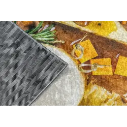 Tapisul ANDRE 9009, maro și galben, pentru bucătărie, din material spălabil